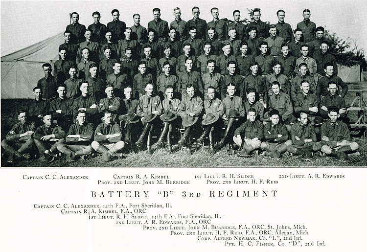 Camp Custer 1924 -4 Bat 3 Reg B Field Artillery History